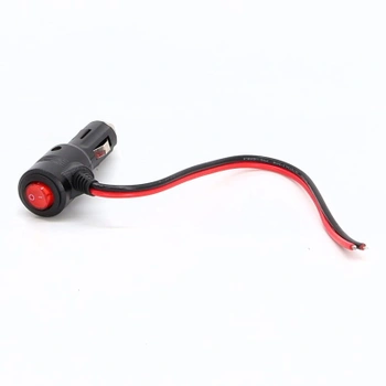 Adaptér do zapalovače cigaret 12V/24V, 16AWG, odolný, 15A, zástrčka zapalovače cigaret do holého