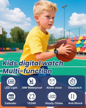 Detské digitálne hodinky pre 4-15 rokov, vonkajšie aktivity, žlto-modré