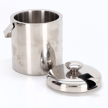 Nerezový zásobník na ľad SilverRack s vekom a kliešťami [1,3l] - zásobník na ľad na ľadové kocky