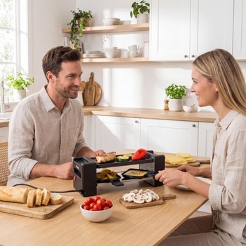 Mini gril Tristar Raclette, 400 W, pre 2 osoby, kompaktný dizajn s nepriľnavým povrchom, rovnomerné