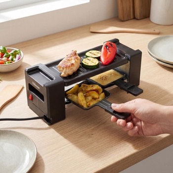 Mini gril Tristar Raclette, 400 W, pre 2 osoby, kompaktný dizajn s nepriľnavým povrchom, rovnomerné