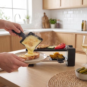 Mini gril Tristar Raclette, 400 W, pre 2 osoby, kompaktný dizajn s nepriľnavým povrchom, rovnomerné