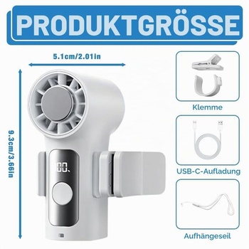 Přenosný ruční ventilátor, vysokorychlostní turbo mini ventilátor 18 000 ot./min, 6 rychlostí