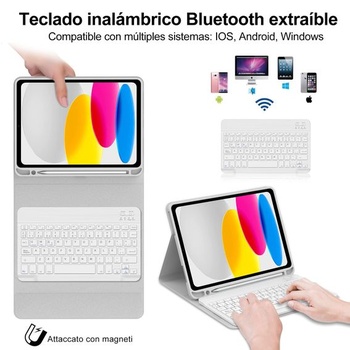 IVEOPPE Klávesnica pre iPad 10. generácie 2022/11. generácia A16 2025 (10,9/11 palcov), Odnímateľná
