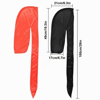 2dílná sada dlouhých šátků Durag, unisex pánské hedvábné pirátské šátky s dlouhými ocasy a širokými