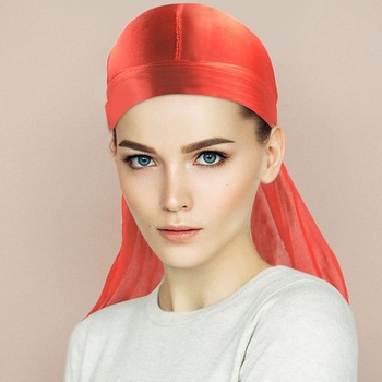 2dílná sada dlouhých šátků Durag, unisex pánské hedvábné pirátské šátky s dlouhými ocasy a širokými