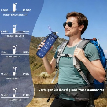 Fľaša na vodu s objemom 1 liter, športová fľaša na vodu, pre dospelých, fľaša na vodu so slamkou, ľahko