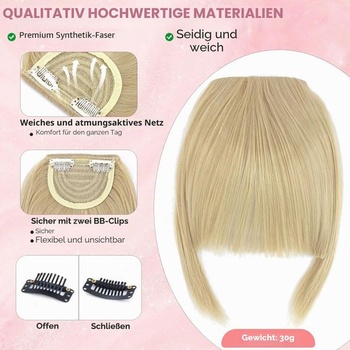 Benehair Clip-in popredná ofina Francúzska clip-in ofina s spánkami Prírodná umelá ofina pre ženy