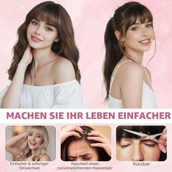 Benehair Clip-in popredná ofina Francúzska clip-in ofina s spánkami Prírodná umelá ofina pre ženy