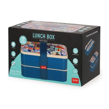 LEGAMI – Olovrantový box, 3 príbory vrátane, cestovné samolepky, nádoba, objem 1200 ml, nepriepustná,