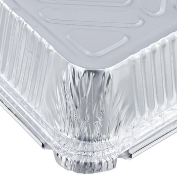 125 kusov 600ml hliníkových misiek s vekami, malé jednorazové hliníkové nádoby, obdĺžnikové hliníkové