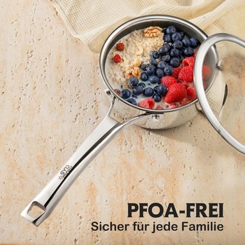 Nerezový hrnec 16cm 1,5 l s poklicí Snowclad