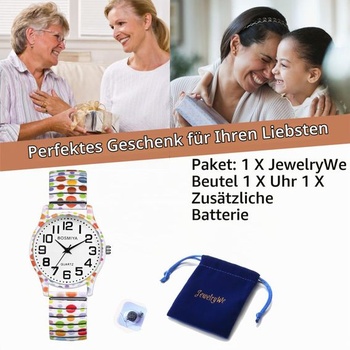 Dámské elastické hodinky JewelryWe z nerezové oceli: Vintage boho analogové quartzové náramkové