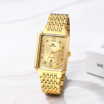 JewelryWe Pár hodinek Digitální hodinky z nerezové oceli Binární hodinky Obdélníkový rámeček LED