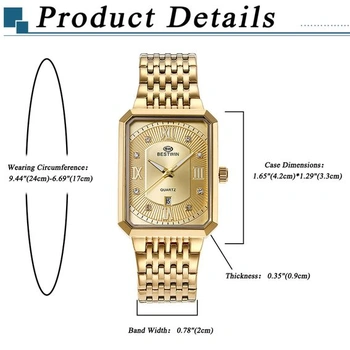 JewelryWe Pár hodinek Digitální hodinky z nerezové oceli Binární hodinky Obdélníkový rámeček LED