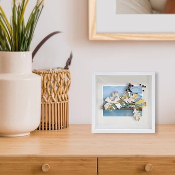 ALULU 3D fotorámeček k výplni, hloubka 5 cm, bílý - 21,6 x 21,6 x 6,5 cm
