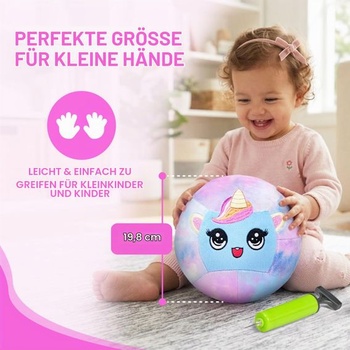 JoyCat Tichá vnútorná futbalová basketbalová lopta pre batoľatá, dinosaurus a jednorožec plyšová lopta –