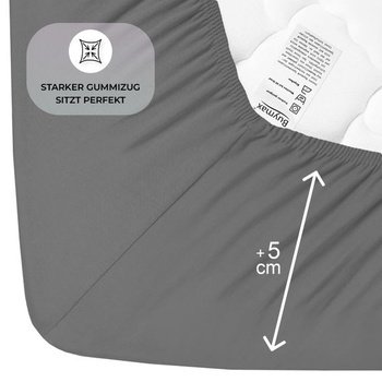 Prestieradlo Buymax 100x200cm, 100% bavlna, úplet, pre matrace do hĺbky 25 cm, antracitovo šedá,