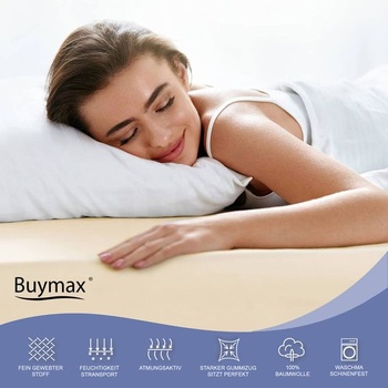 Prostěradlo Buymax 100x200cm, 100% bavlna, úplet, pro matrace do hloubky 25 cm, antracitově šedá,