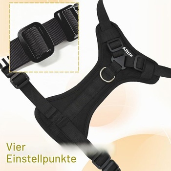Postroj pro psy AIITLE No-Pull, reflexní, nastavitelný, černý, velikost S