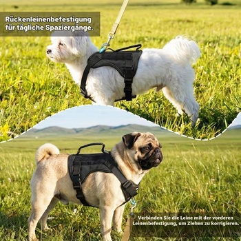 Postroj pro psy AIITLE No-Pull, reflexní, nastavitelný, černý, velikost S