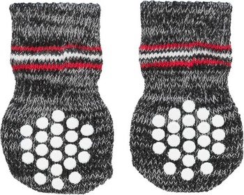 TRIXIE Protišmykové ponožky pre psov, šedé, veľkosť L-XL – 2 kusy na hladké podlahy, šedé,