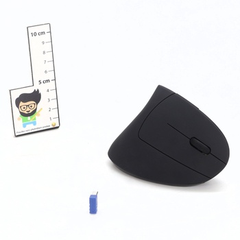 Bezdrôtová vertikálna ergonomická myš TECKNET 4800 DPI Bezdrôtová myš 4800 DPI Čierna