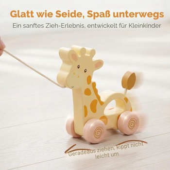 Dřevěná hračka WoodenFun s žirafou pro batolata od 1 roku, pro motorické dovednosti