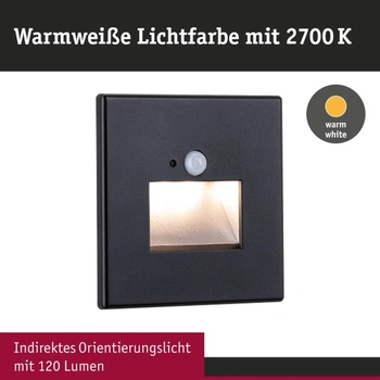Paulmann 93135 Špeciálna palička EBL sada Edge eckig LED 1x1, 2W 230V PIR senzor čierna