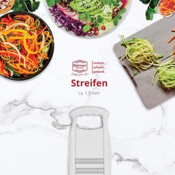 Börner Roko PowerLine Strúhadlo Julienne - Jemné prúžky zeleniny - White Basic Krájač White