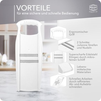 Börner Roko PowerLine Strúhadlo Julienne - Jemné prúžky zeleniny - White Basic Krájač White