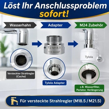 Adaptér na kohoutek M18,5/M21,5 na M24 pro upevnění a perlátor