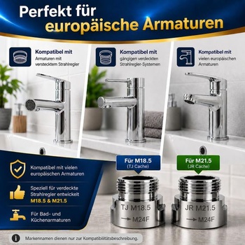 Adaptér na kohoutek M18,5/M21,5 na M24 pro upevnění a perlátor