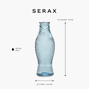 Paola Navone FISH & FISH Fľaša, 85 cl - Svetlo modrá karafa