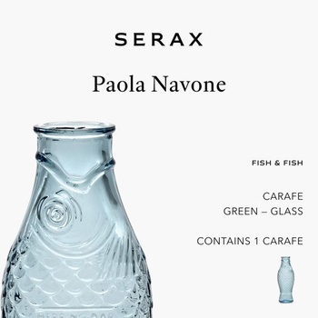 Paola Navone FISH & FISH Fľaša, 85 cl - Svetlo modrá karafa