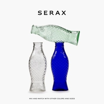 Paola Navone FISH & FISH Fľaša, 85 cl - Svetlo modrá karafa