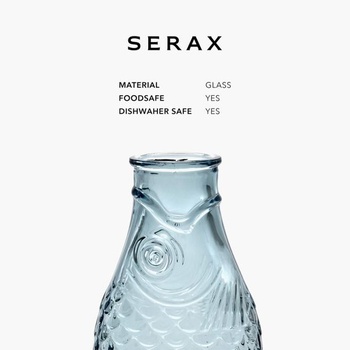Paola Navone FISH & FISH Fľaša, 85 cl - Svetlo modrá karafa