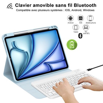 Klávesnica pre iPad Air 11 palcov M3/M2 (2025/2024), francúzska klávesnica AZERTY, odnímateľná,