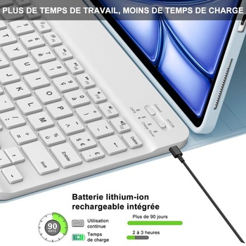 Klávesnica pre iPad Air 11 palcov M3/M2 (2025/2024), francúzska klávesnica AZERTY, odnímateľná,