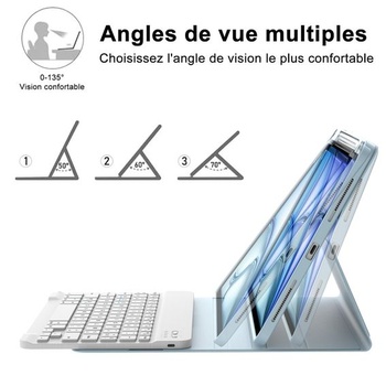 Klávesnica pre iPad Air 11 palcov M3/M2 (2025/2024), francúzska klávesnica AZERTY, odnímateľná,