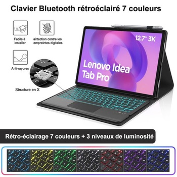 IVEOPPE pouzdro s klávesnicí pro Lenovo Idea Tab Pro 12,7 palce 2025 s touchpadem, francouzské
