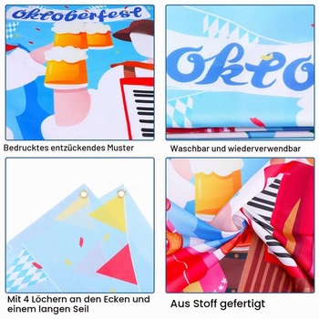 HOWAF Vtipný fotorekvizitní banner s motivem Oktoberfestu pro dekoraci Oktoberfestu, látkové