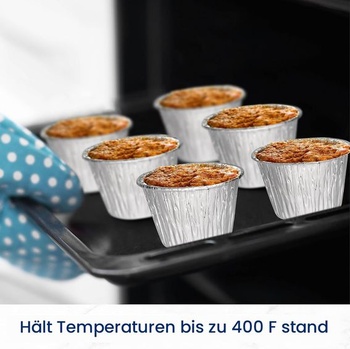 EBake hliníkové košíčky na muffiny – 180 ml/16 oz (50 kusov) Opakovane použiteľné košíčky na