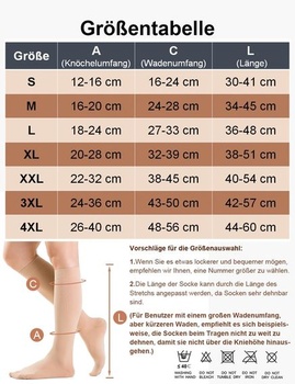 Zdravotné kompresné pančuchy pre ženy a mužov 20-30 mmHg, trieda 2, podporné pančuchy, antitrombózne