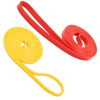 2 ks odporových gúm, 5-35lb 100% latexová odporová guma, balenie po jednom gymnastickej gume,