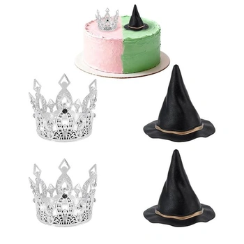 Dekorácia torty s čarodejníckou tematikou: 2 strieborné…