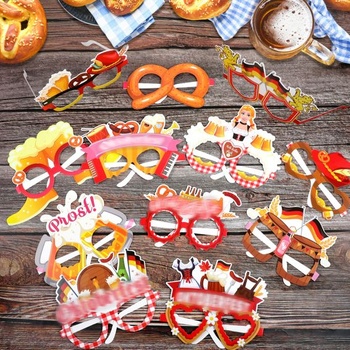 HOWAF 24dílné rekvizity na fotku Oktoberfest, párty sklenice pro ženy, papírové sklenice s