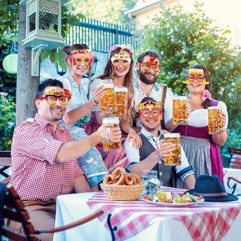 HOWAF 24dielne rekvizity na fotku Oktoberfest, párty poháre pre ženy, papierové poháre s