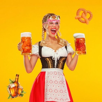 HOWAF 24dílné rekvizity na fotku Oktoberfest, párty sklenice pro ženy, papírové sklenice s