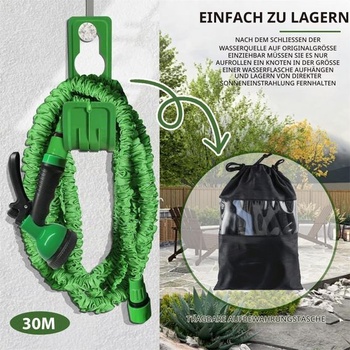 LINGKY Flexibilní zahradní hadice 23 m s 8 funkcemi postřiku, flexibilní vodní hadice s třívrstvým